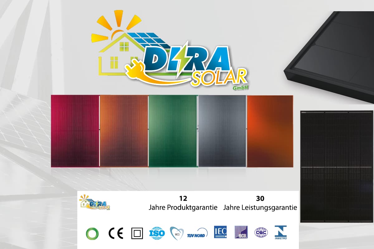 Ein Bild von den Solarmodulen von DIRA Solar